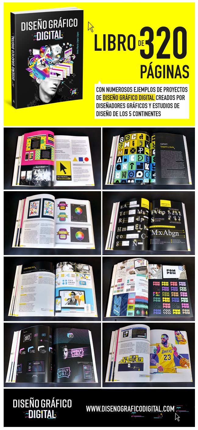Páginas interiores del libro DISEÑO GRÁFICO DIGITAL